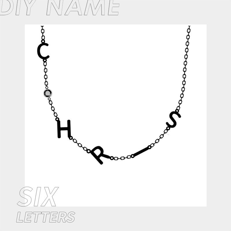 Stainless Steel 26 English Letter Name Necklace