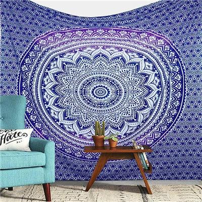 Indian Mandala Tapestry Wall Hanging Sandy Beach Throw Rug Blanket Camping Tent Travel Mattress Bohemian Sleeping Pad Tapestries