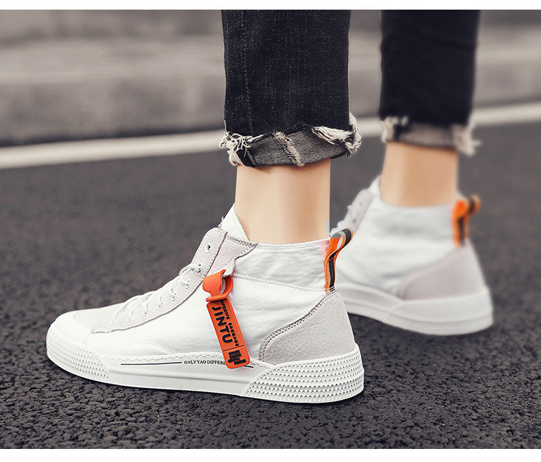 Breathable casual Korean men's high-top sneakers