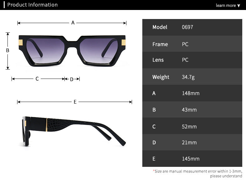 Fashion Catwalk Square Frame Butterfly Sunglasses