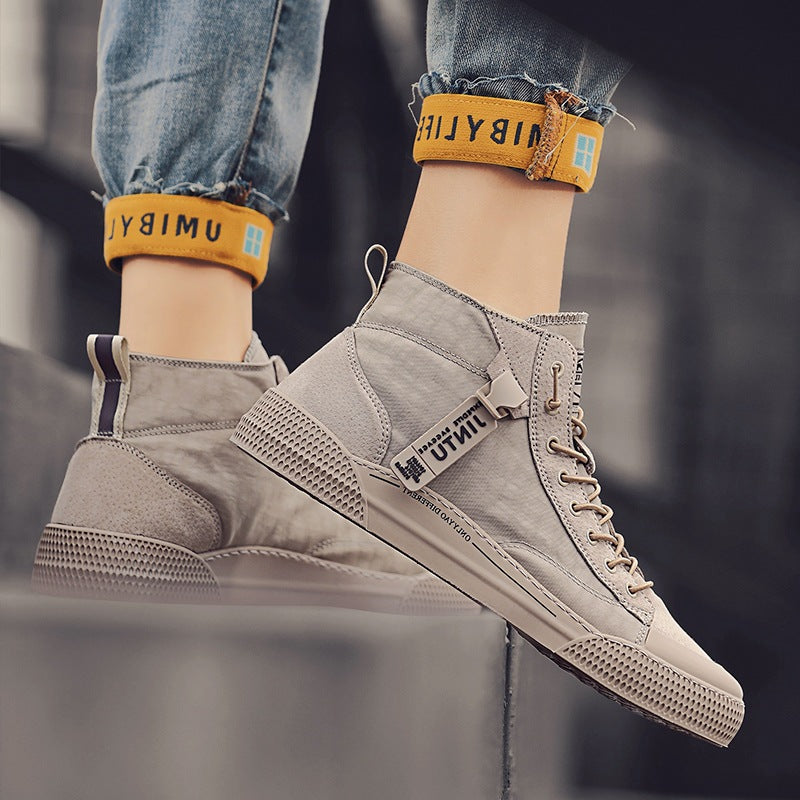 Breathable casual Korean men's high-top sneakers