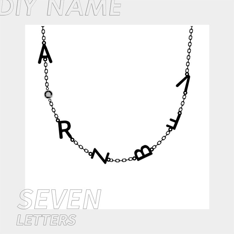 Stainless Steel 26 English Letter Name Necklace