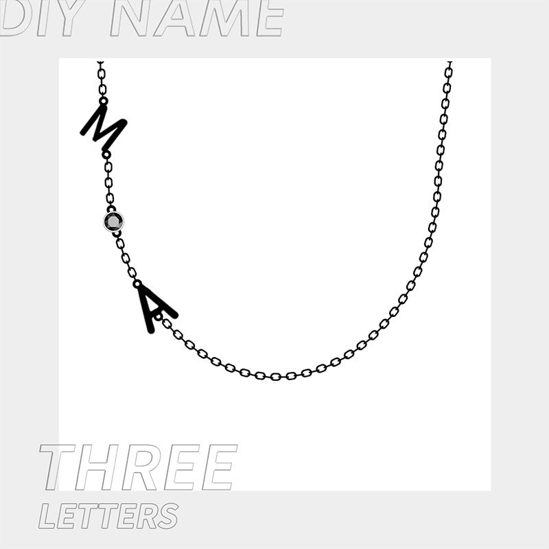 Stainless Steel 26 English Letter Name Necklace