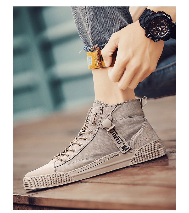 Breathable casual Korean men's high-top sneakers