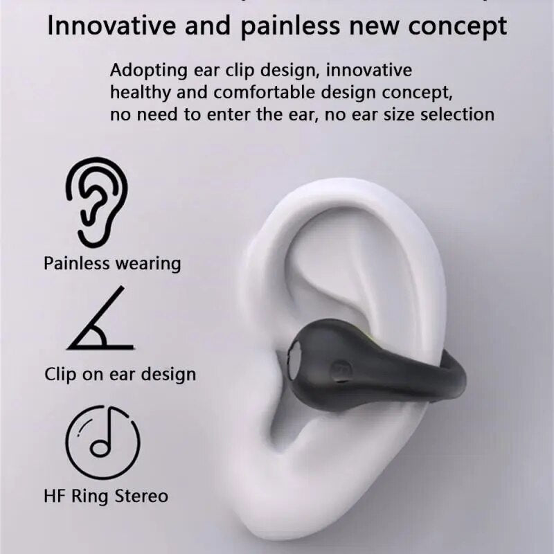 Bluetooth Earphones HiFi Stereo Ear Clip