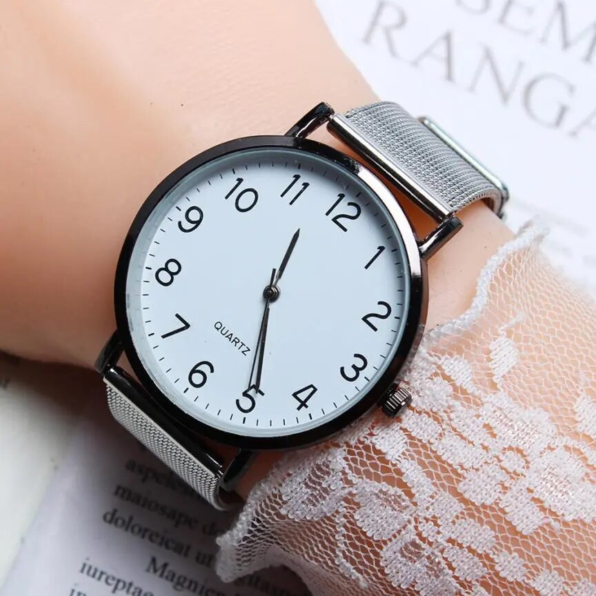 Fashion Women Steel Mesh Quartz Watch