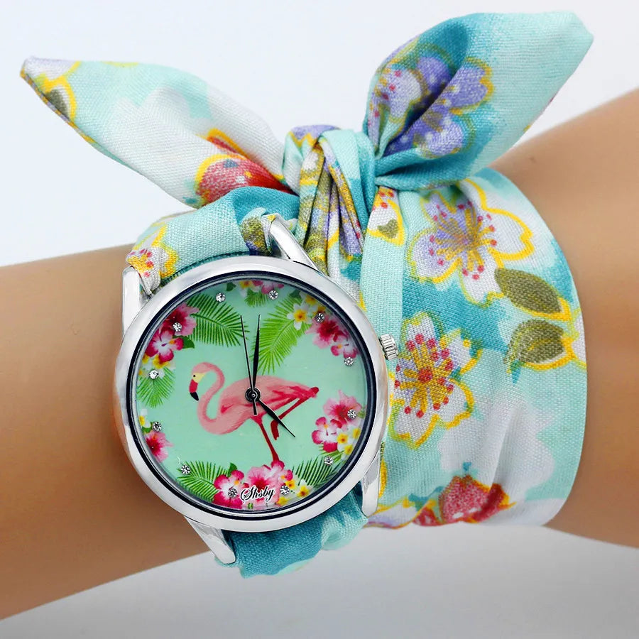 New Floral Chiffon Sweet Girls Watch