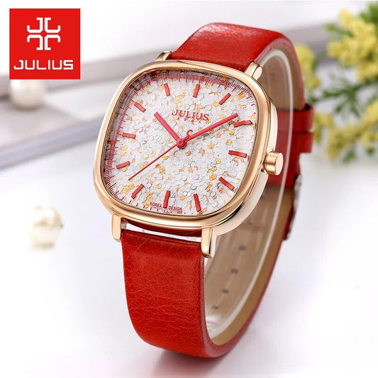 Women's Sequin Leather Watch, For Girl Birthday Gift Box