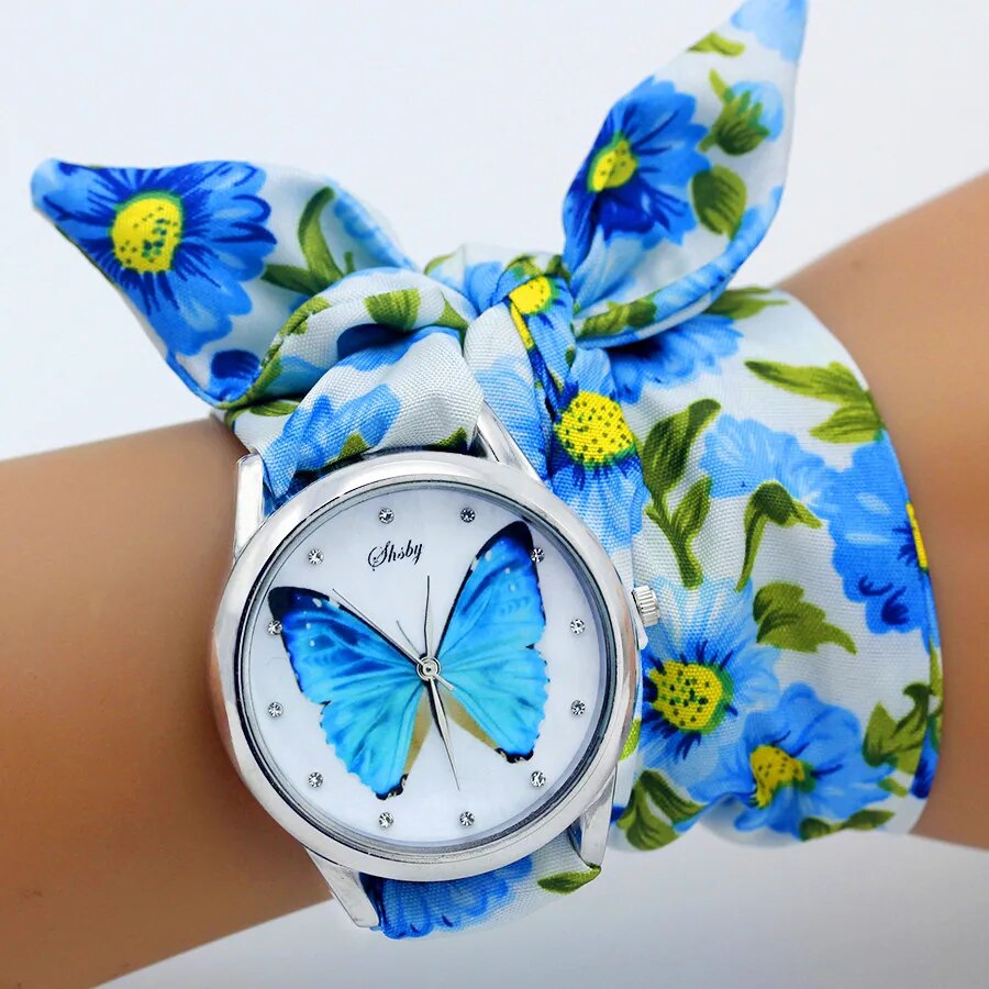 New Floral Chiffon Sweet Girls Watch