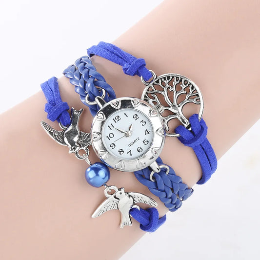 Retro Braided Bracelet Wrist Clock Gift