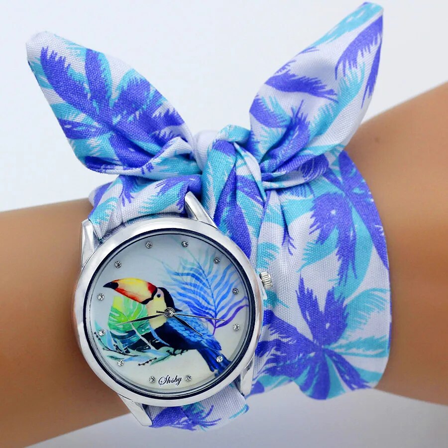 New Floral Chiffon Sweet Girls Watch