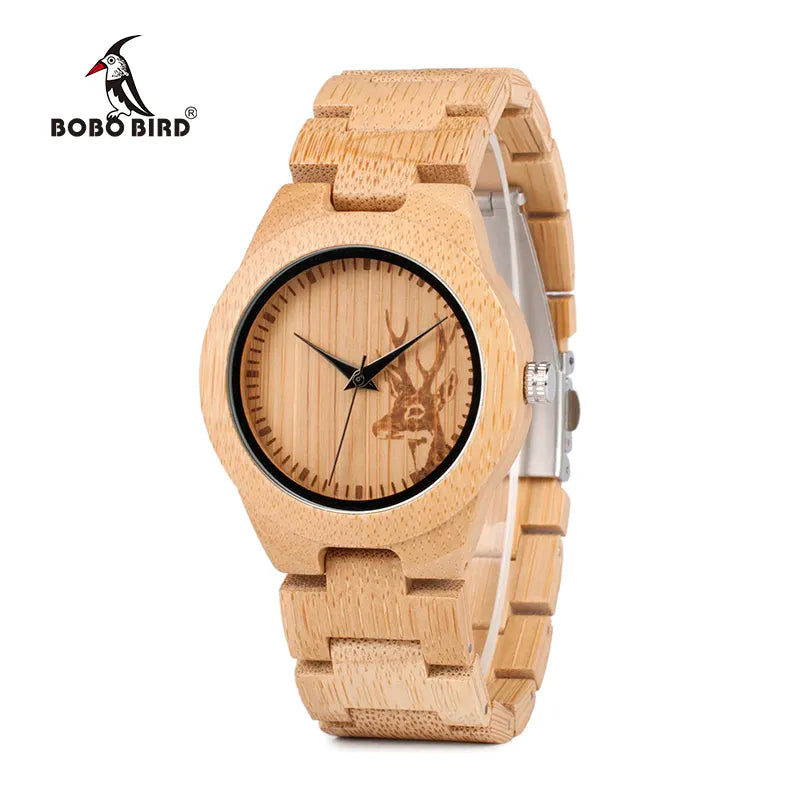 Women Handmade Bamboo Quartz watch.