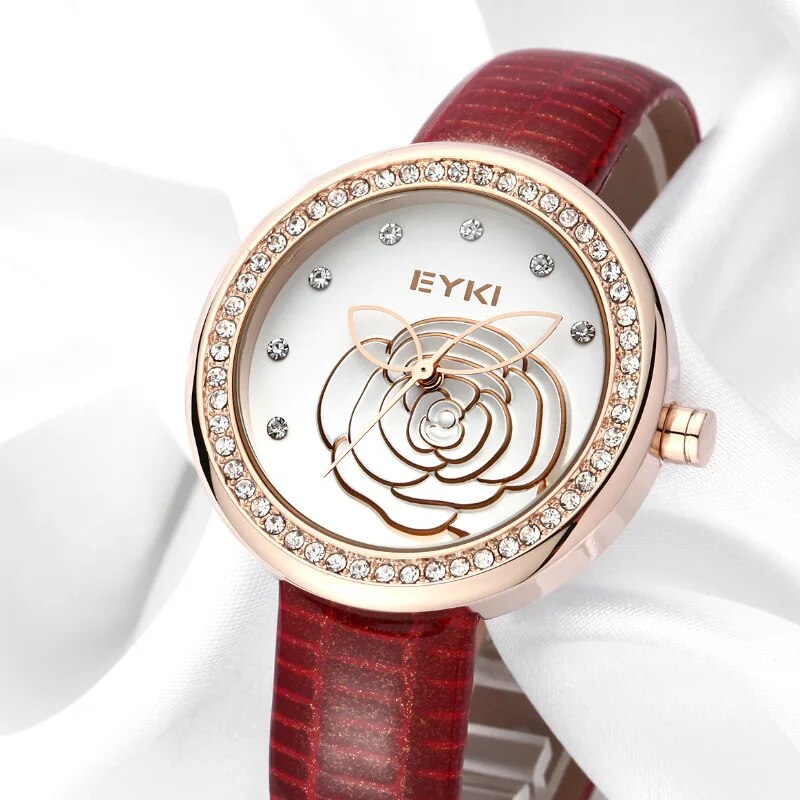 Luxury Ladies Genuine Leather Quartz Wristwatch