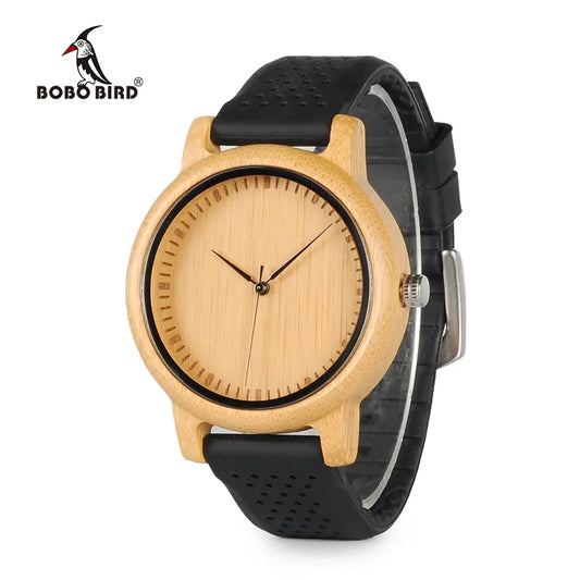 Ladies' Luxury Bamboo Wood Silicone Straps Watch