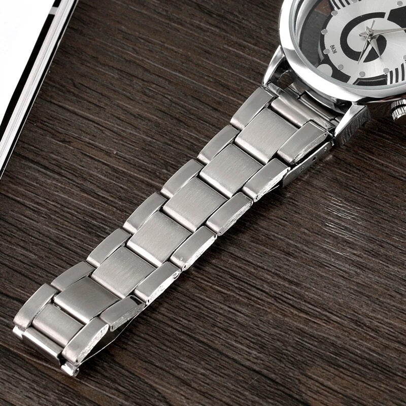 Luxury Skeleton Fashion Stainless Steel Wristwatch for Men