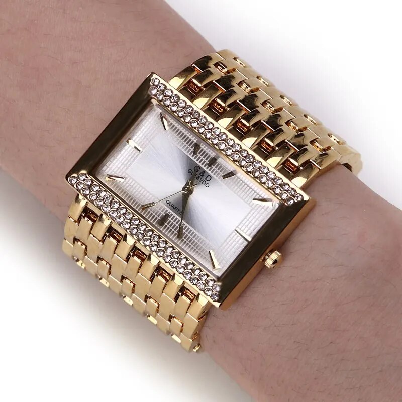 New Stainless Steel Chain Fashion Gold Watch