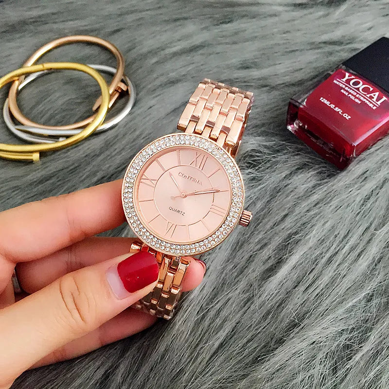 Rose Gold Women Luxury Watch.