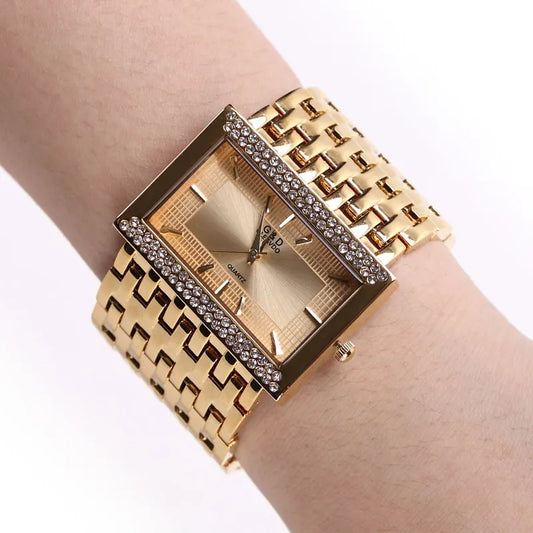 New Stainless Steel Chain Fashion Gold Watch