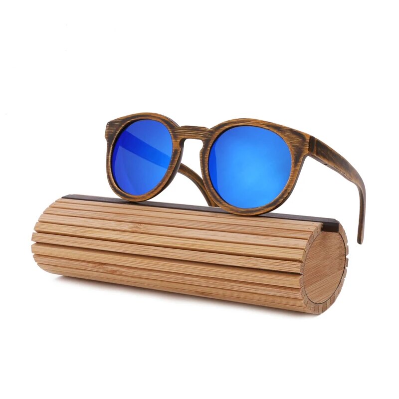 Round Frame Fashion Bamboo Sunglasses