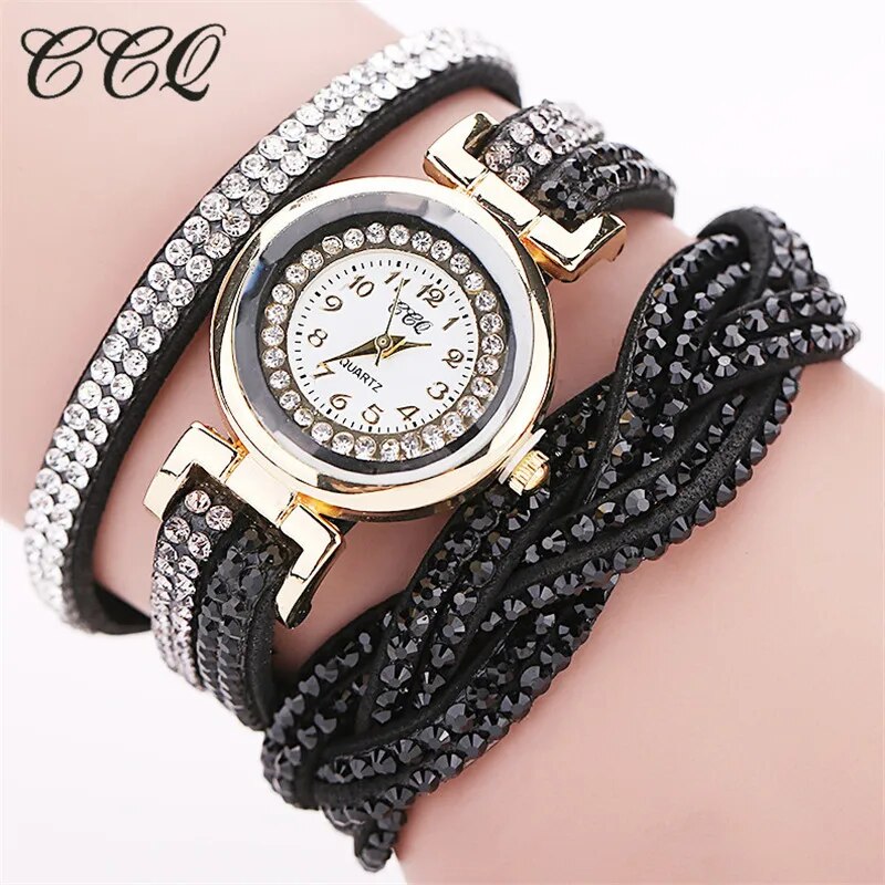 Women Rhinestone Bracelet Quartz Wristwatch