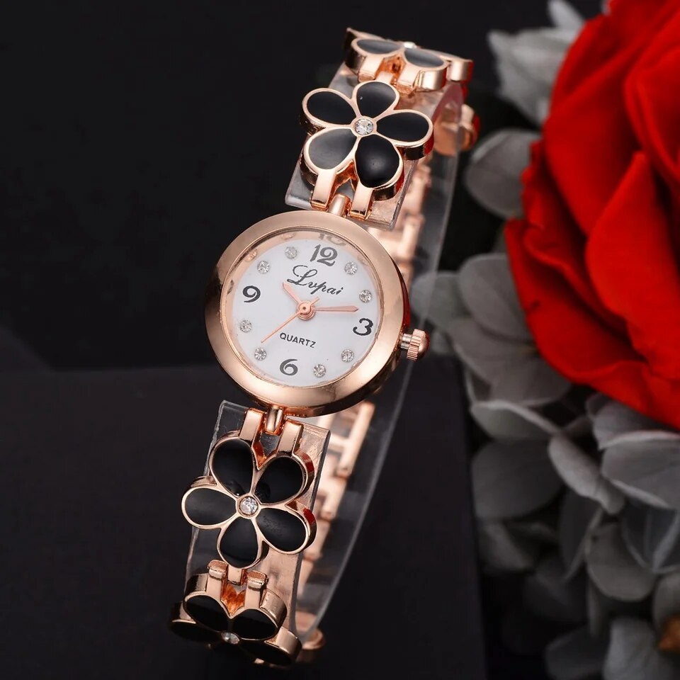 Luxury Crystal Fashion Bracelet Quartz Wristwatch