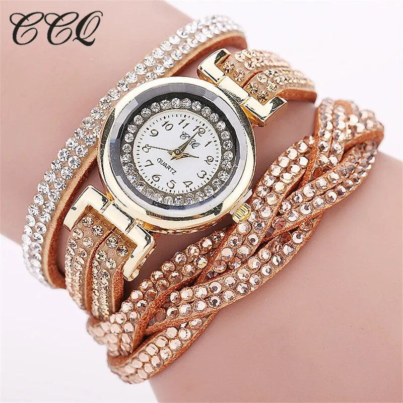 Women Rhinestone Bracelet Quartz Wristwatch