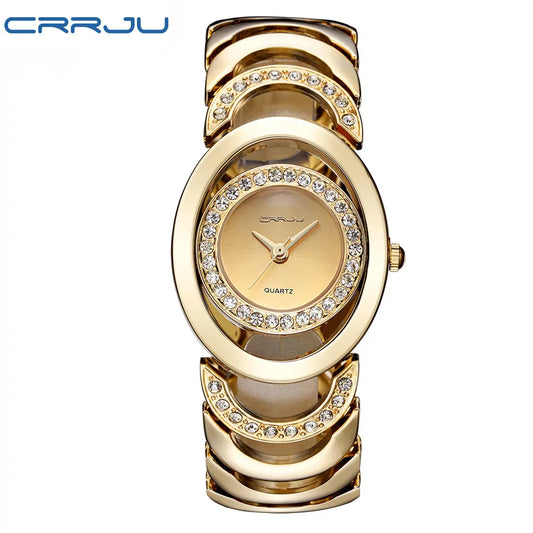 Women Gold Luxury  bracelet  Quartz-Watch