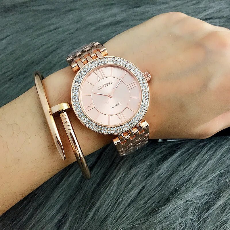 Rose Gold Women Luxury Watch.