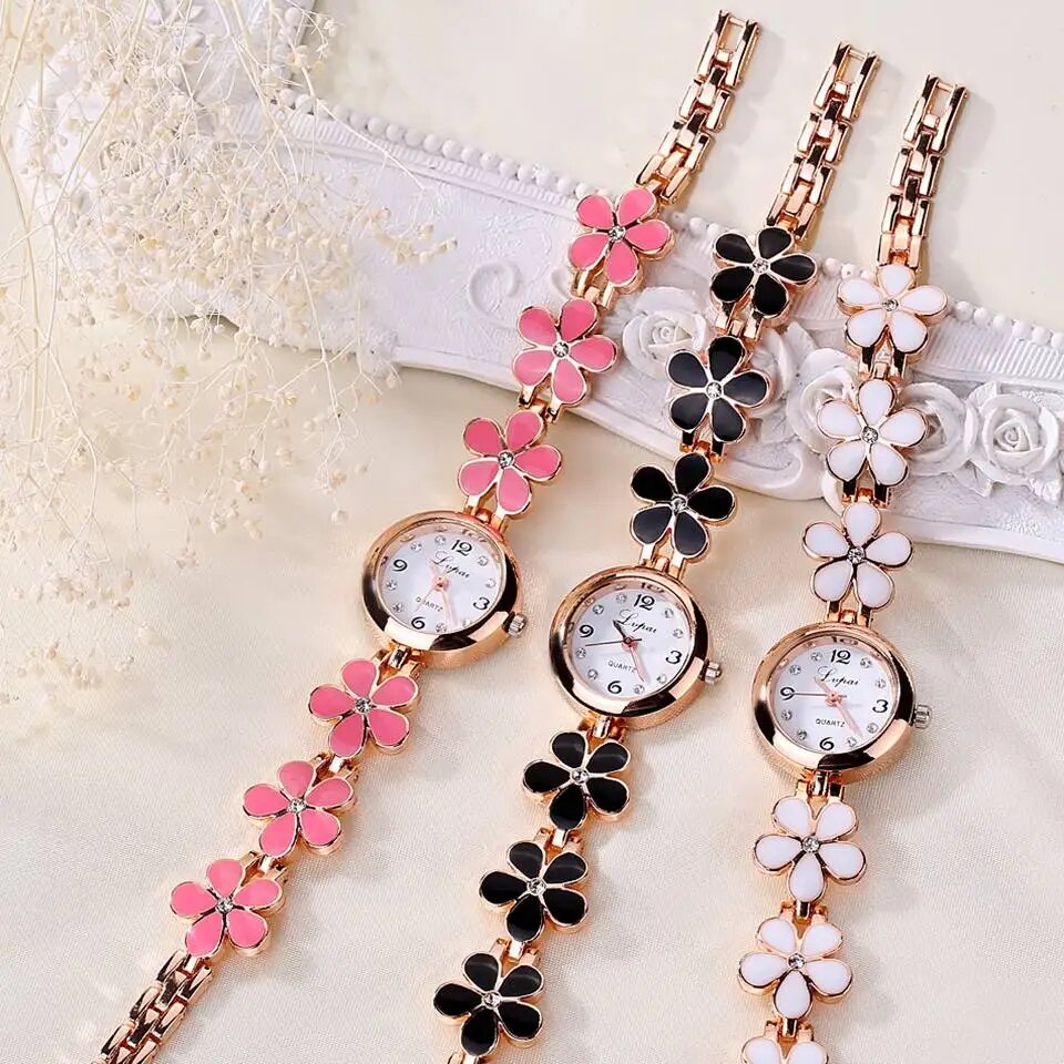 Luxury Crystal Fashion Bracelet Quartz Wristwatch