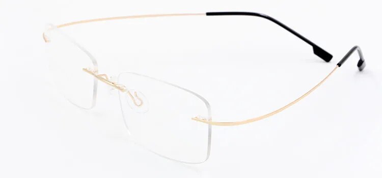 Fashion Unisex Eyeglasses Titanium Alloy Rimless Optical Frame Spectacle Eyewear