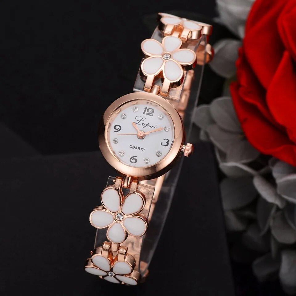 Luxury Crystal Fashion Bracelet Quartz Wristwatch