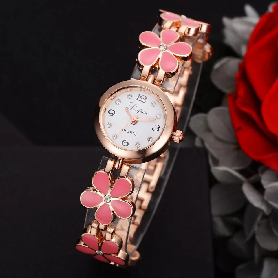 Luxury Crystal Fashion Bracelet Quartz Wristwatch