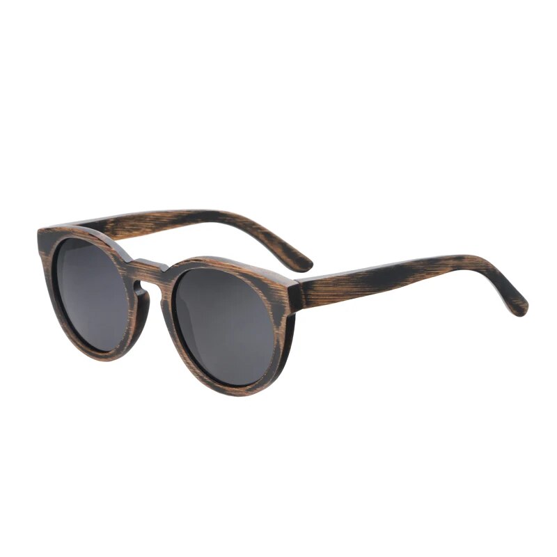 Round Frame Fashion Bamboo Sunglasses