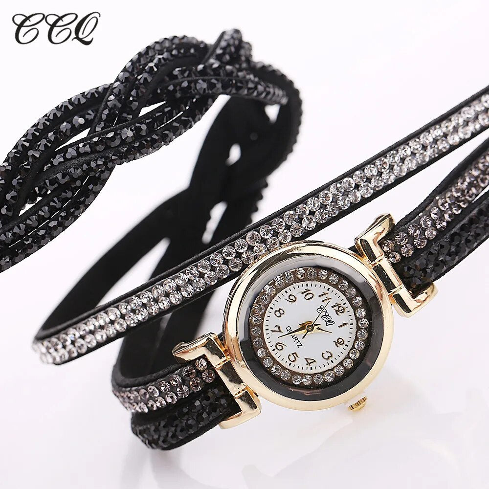 Women Rhinestone Bracelet Quartz Wristwatch