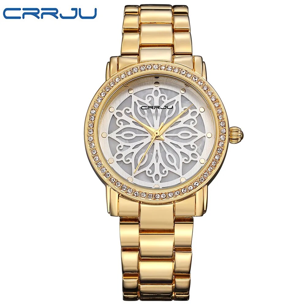 Ladies Rose gold Diamond Ice Dress Watch