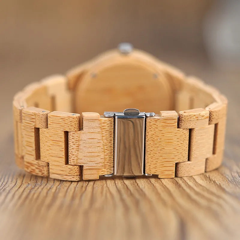 Women Handmade Bamboo Quartz watch.