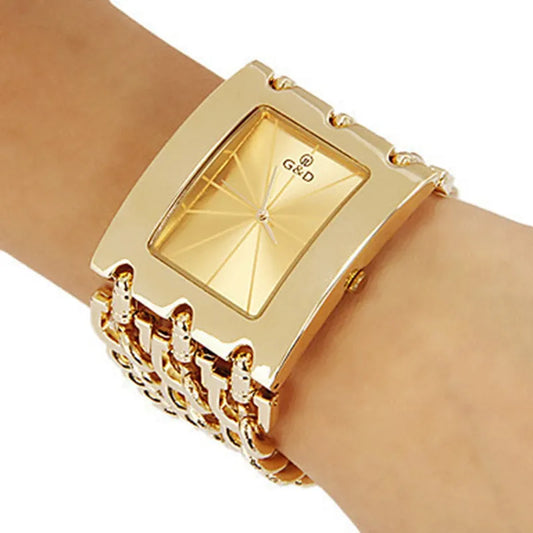 Women Stainless steel Chain fashion gold watch