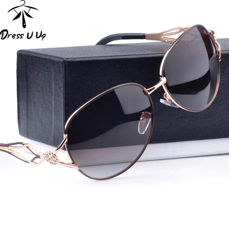 Women Diamond Luxury Brand Design Sun Glasses