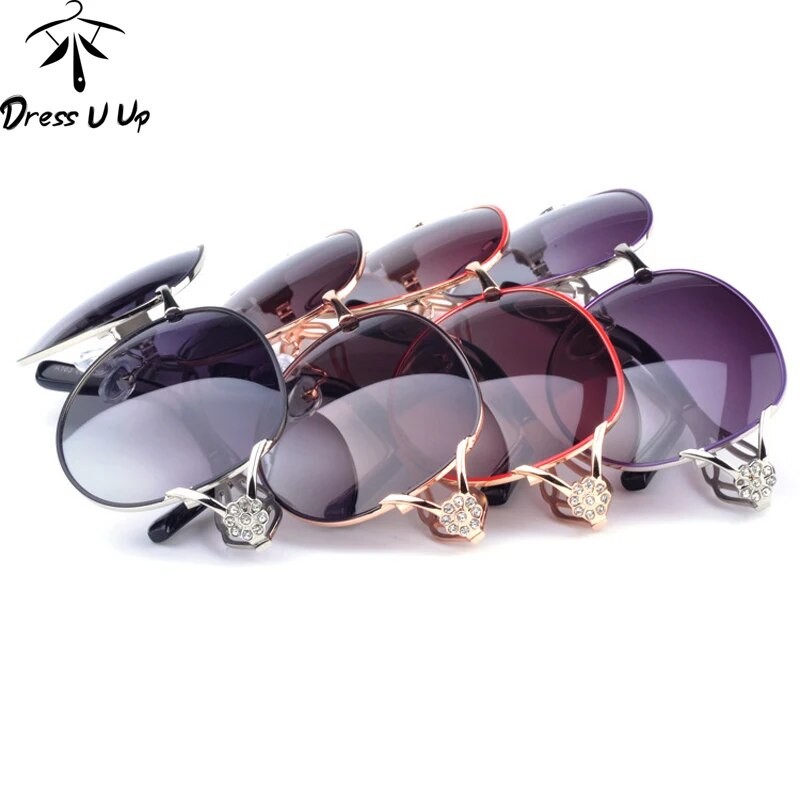 Women Diamond Luxury Brand Design Sun Glasses