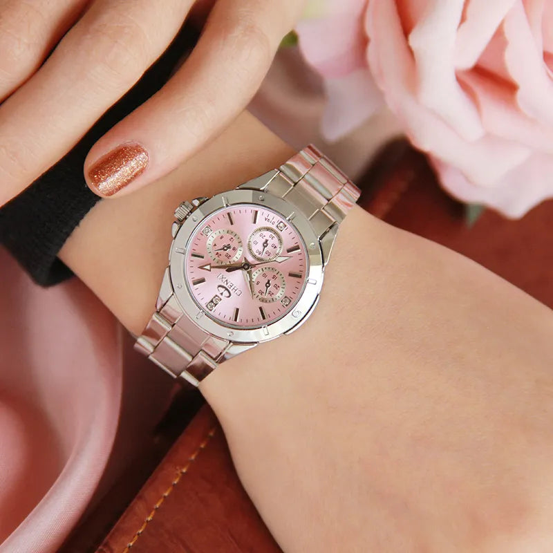 Ladies Silver Stainless Steel Wrist watch