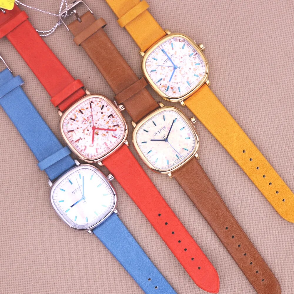 Women's Sequin Leather Watch, For Girl Birthday Gift Box