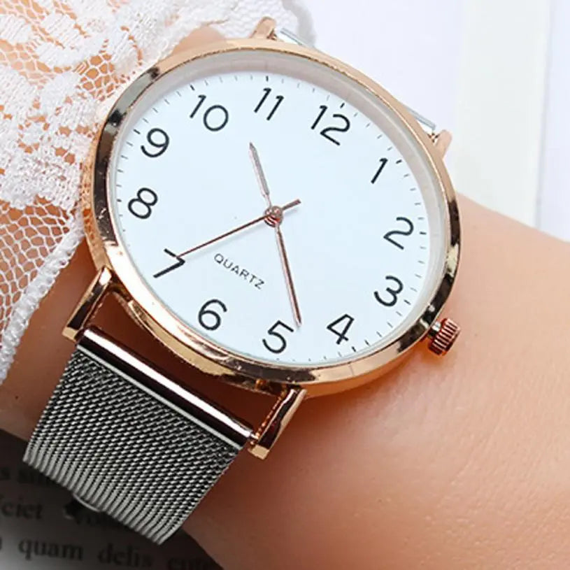 Fashion Women Steel Mesh Quartz Watch