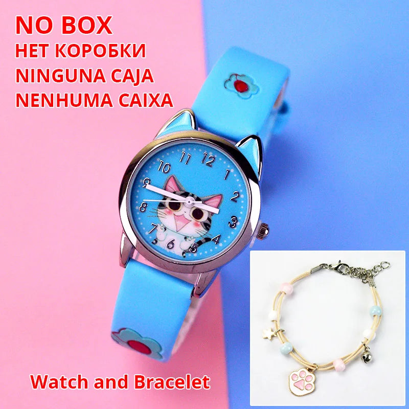 New Cute Cheese Cat Pattern Children Watch