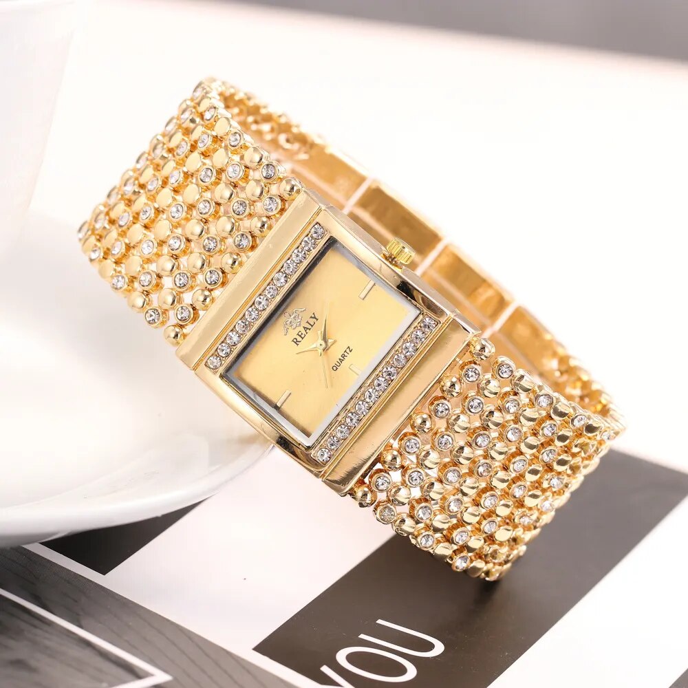 Rhinestone Bracelet Watch For Women