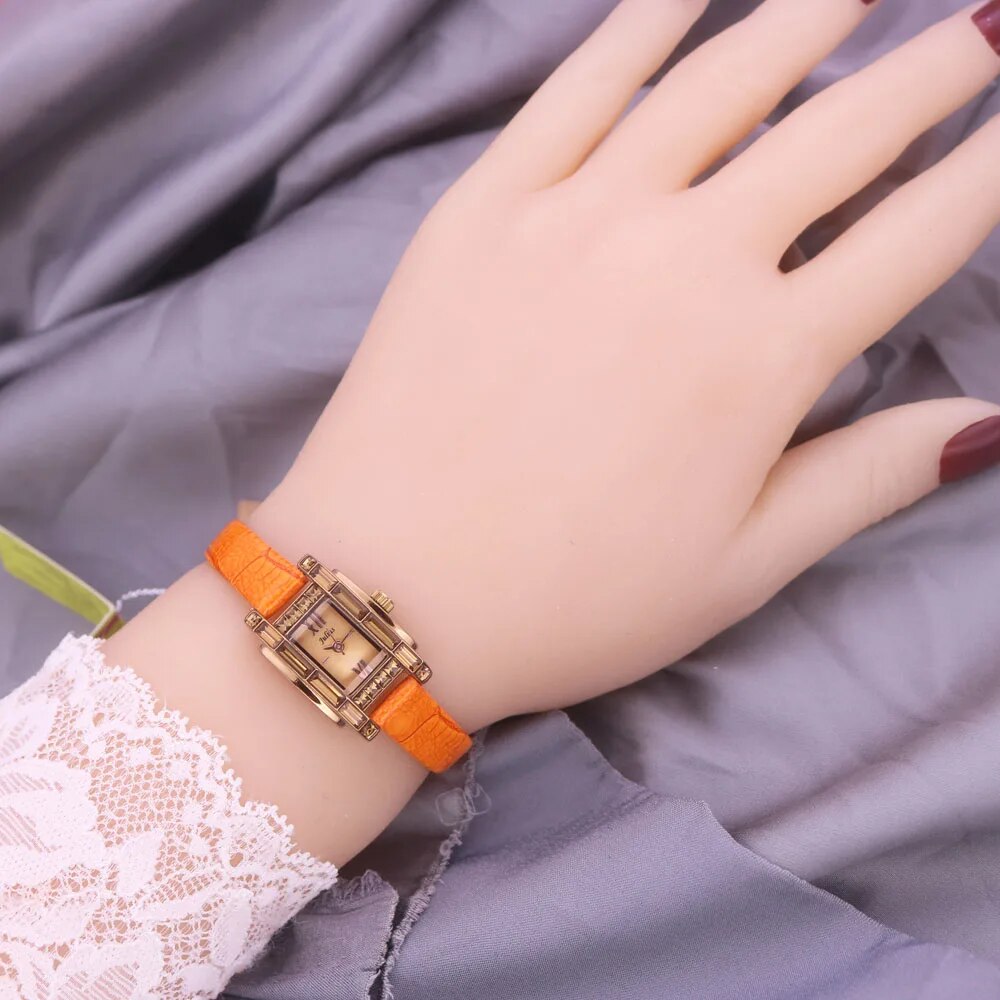 Leather Dress Bracelet Watch