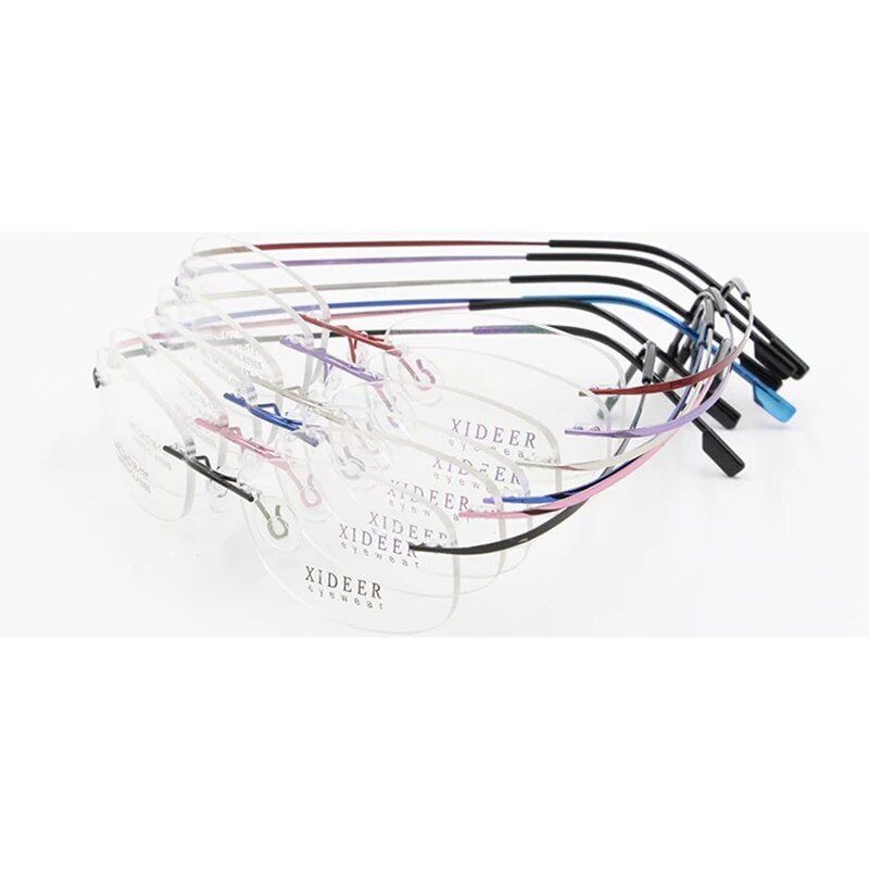 Fashion Titanium Alloy Eyeglass Rimless Eyeglasses Women Cat Eye Glasses