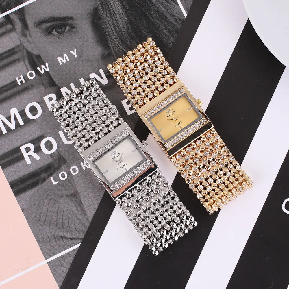 Rhinestone Bracelet Watch For Women