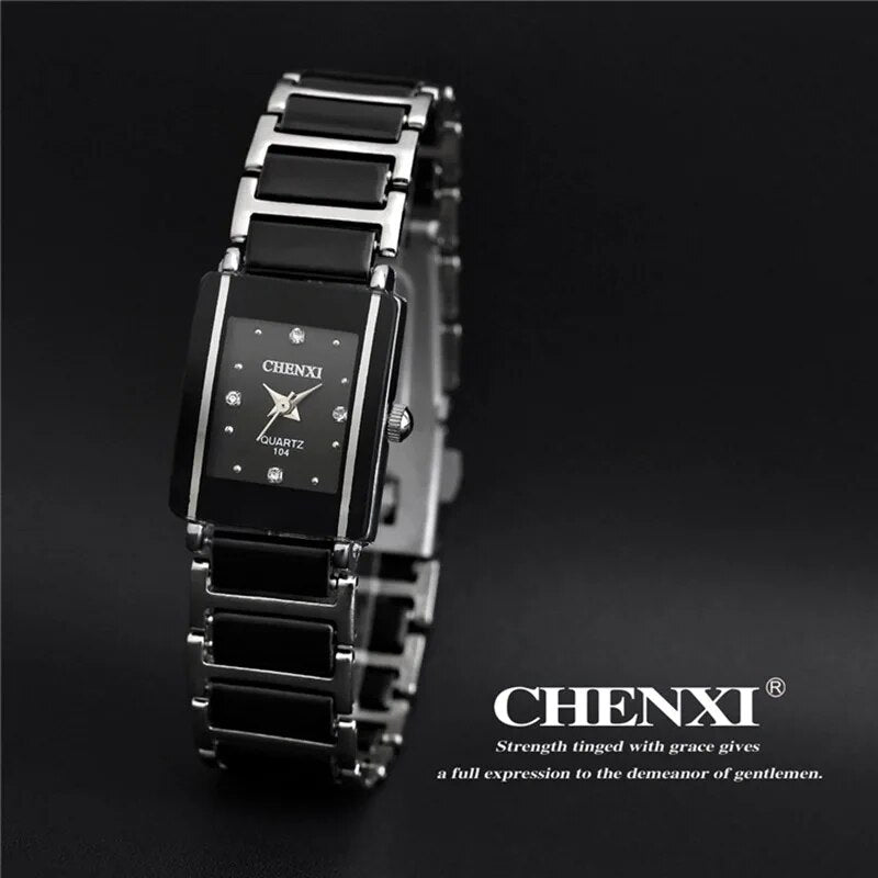 Women Classic Black Ceramics Wristwatch