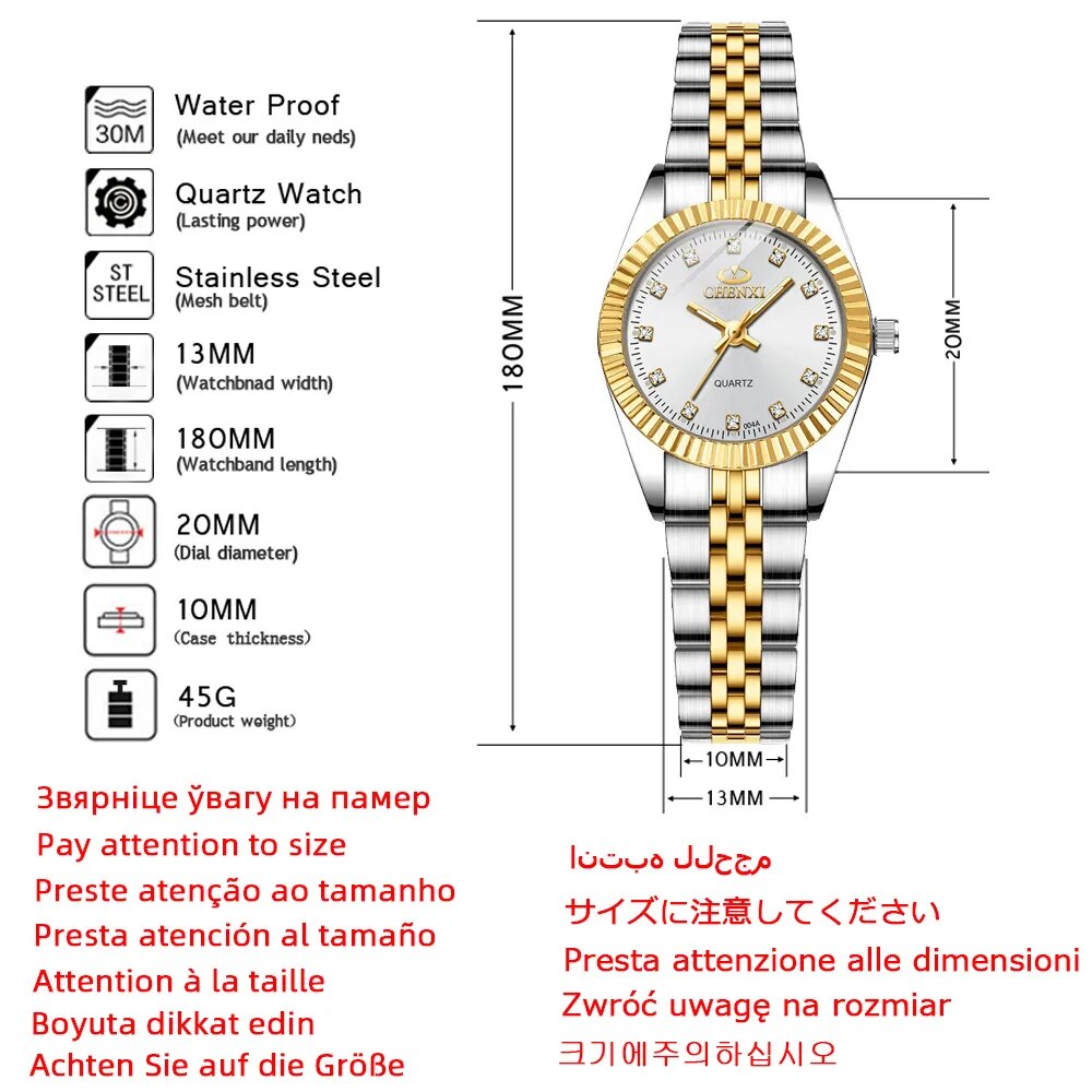 Women Golden & Silver Classic Quartz Watch