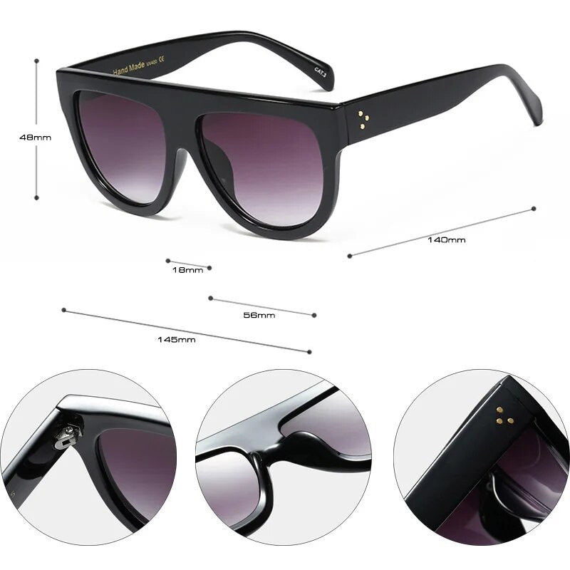 Women Large Gradient Frame Sunglasses